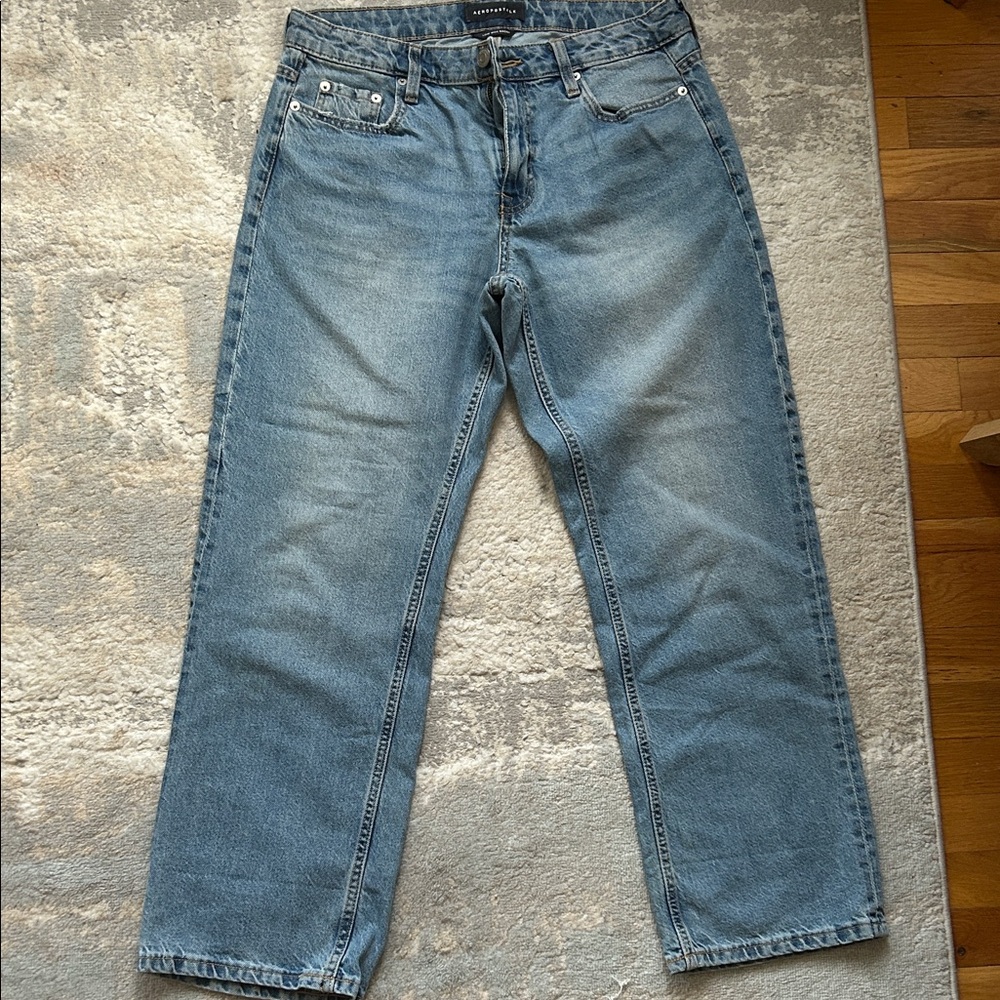 Aeropostale Women's Light Blue Wide Leg Jeans